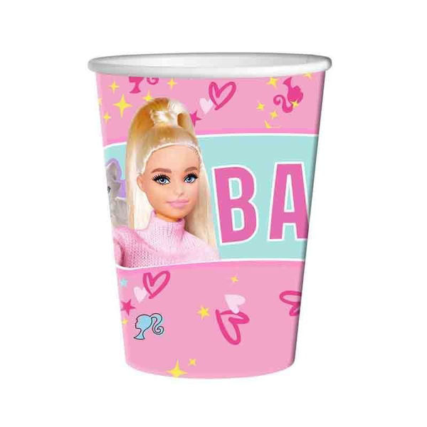 Bicchieri Barbie in Carta – 250 cc | 8 Pezzi – Decorazioni Festa a Tema