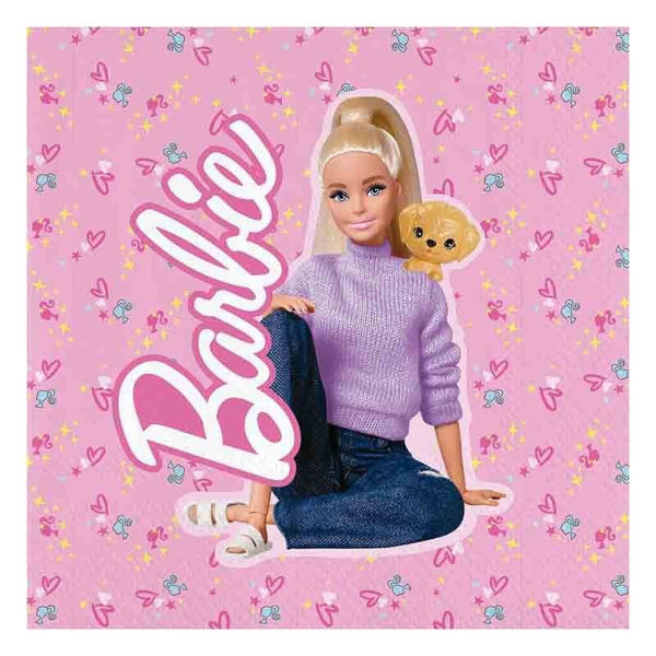 Tovaglioli Barbie – 33x33 cm | 20 Pezzi – Decorazioni Festa a Tema