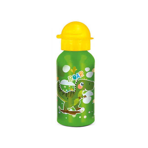 Borraccia Dinosauro in Alluminio – 500 ml | Bottiglia con Tappo di Sicurezza per Bambini