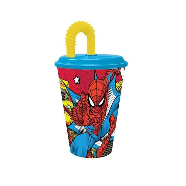 Immagine di Spiderman Bicchiere con cannuccia 430 ml