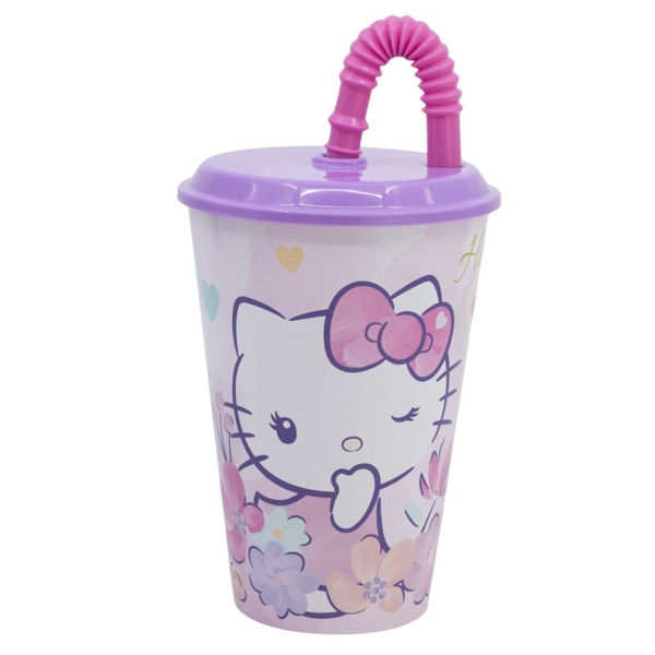 Immagine di Hello Kitty Bicchiere con cannuccia 430 ml