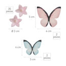 Mini Fiori Rosa e Farfalle Rosa e blu