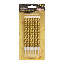 Candeline a Bolla Oro 14 cm – Set da 6 | Candele per Torta Eleganti