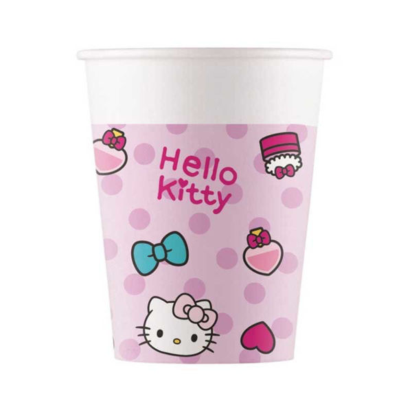 Bicchieri Hello Kitty 200 ml – 8 Pezzi in Carta | Feste Bambini