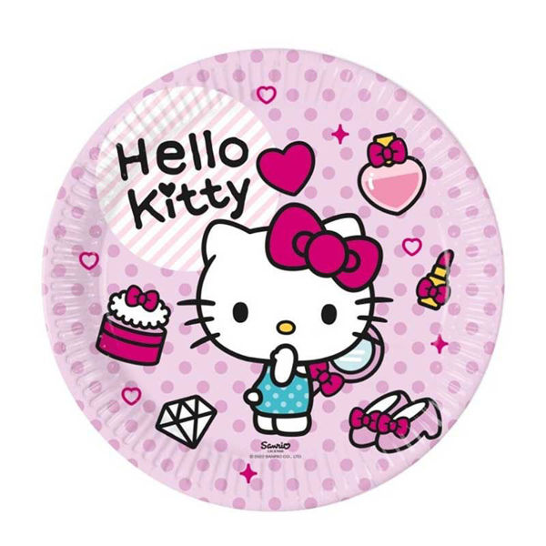 Piatti Hello Kitty 23 cm – 8 Pezzi in Carta | Feste Bambini