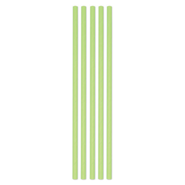 Immagine di Cannucce 20 cm Ecolor in carta Verde Mela 50 pezzi