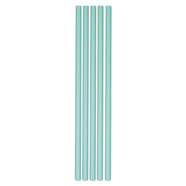 Immagine di Cannucce 20 cm Ecolor in carta Acqua Marina 50 pezzi