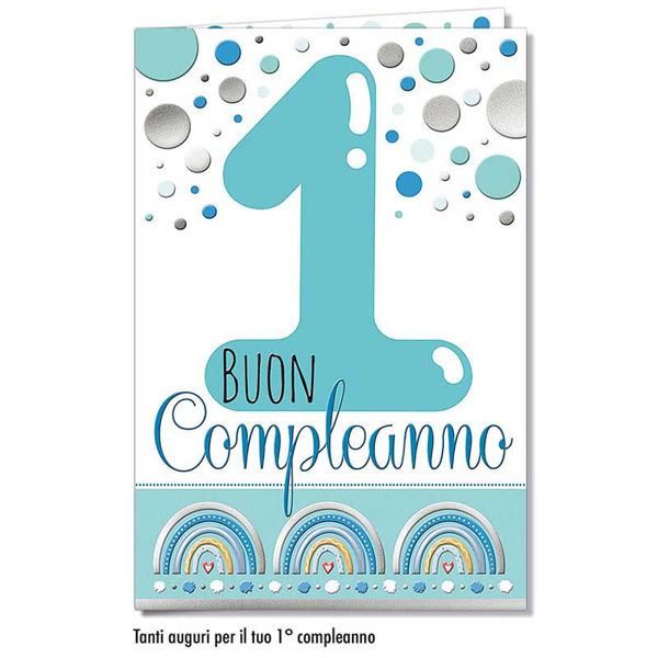 Immagine di Biglietto Auguri 1 anno blu