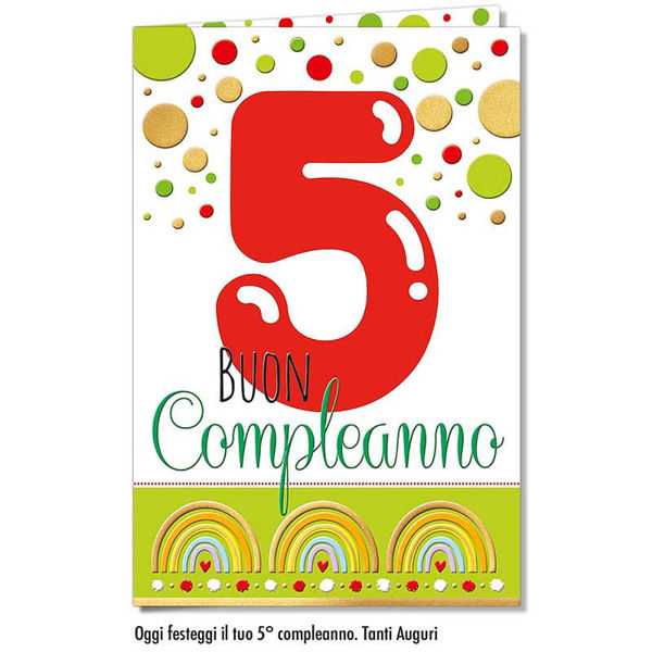 Immagine di Biglietto Auguri Compleanno 5 anni