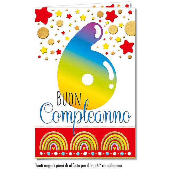 Immagine di Biglietto Auguri Compleanno 6 anni