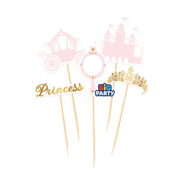 Immagine di Mini CakeTopper Sagomati Princess 5 pezzi