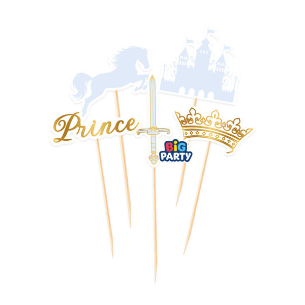 Immagine di Mini Cake Topper Sagomati Prince 5 pezzi