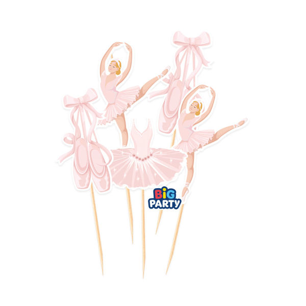 Immagine di 5 Mini Cake Topper Sagomati Ballet