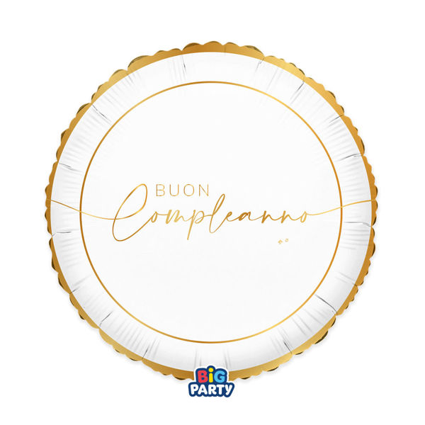 Immagine di Palloncino Mylar 45 cm Buon Compleanno Gold