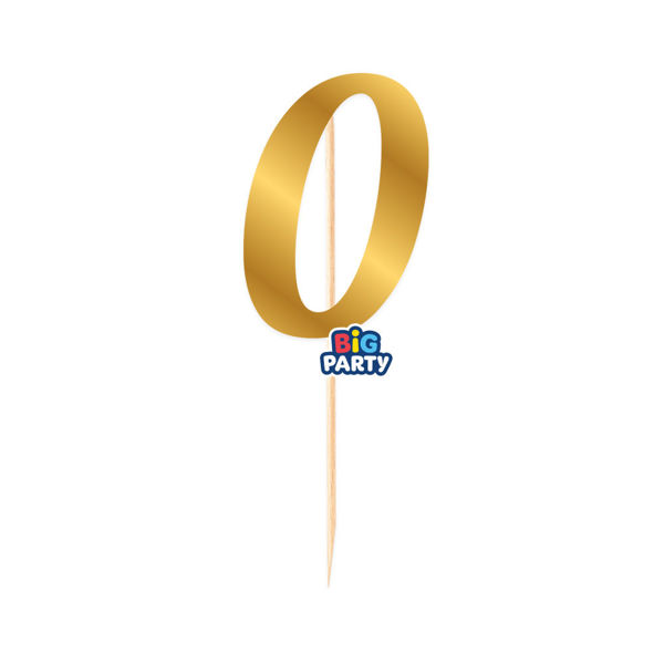 Immagine di Mini Cake Topper numero 0 Oro Metal