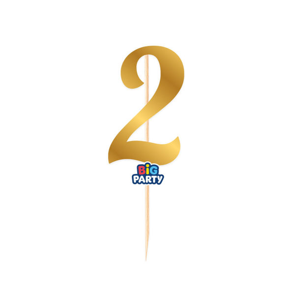 Immagine di Mini Cake Topper numero 2 Oro Metal