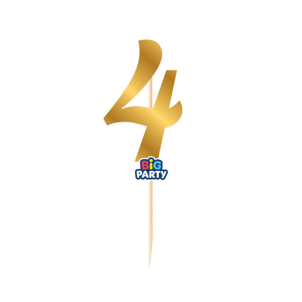 Immagine di Mini Cake Topper numero 4 Oro Metal