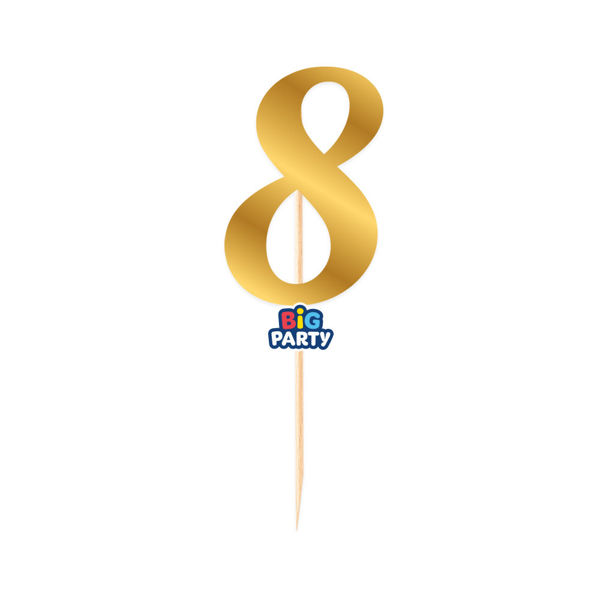 Immagine di Mini Cake Topper numero 8 Oro Metal