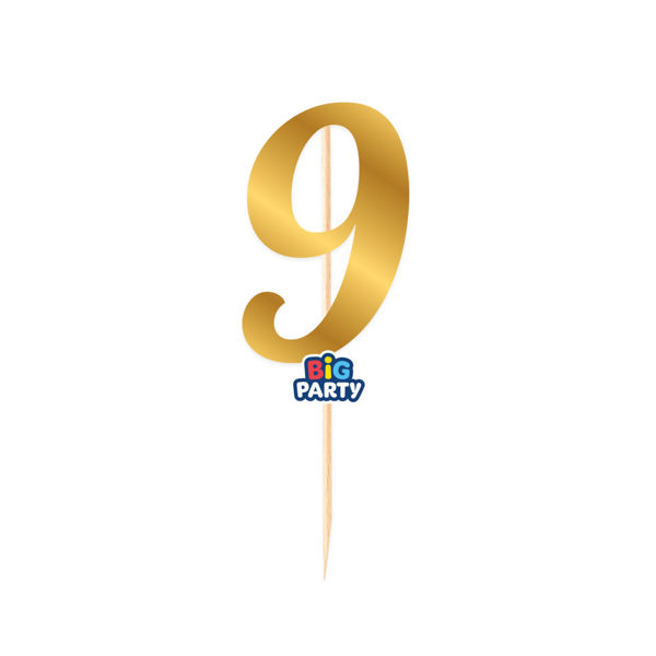 Immagine di Mini Cake Topper numero 9 Oro Metal