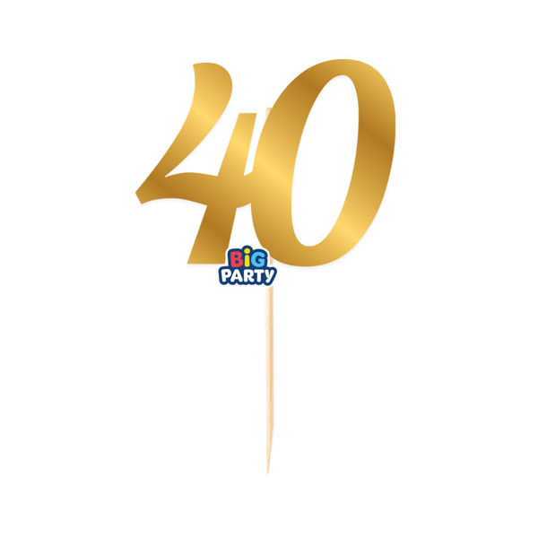 Immagine di Mini Cake Topper numero 40 Oro Metal