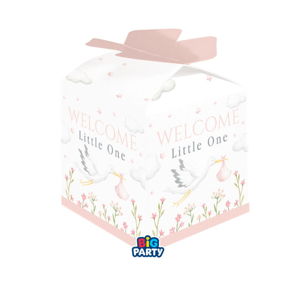Immagine di 10 Scatoline Cubetto Fiocco Welcome Little One Pink