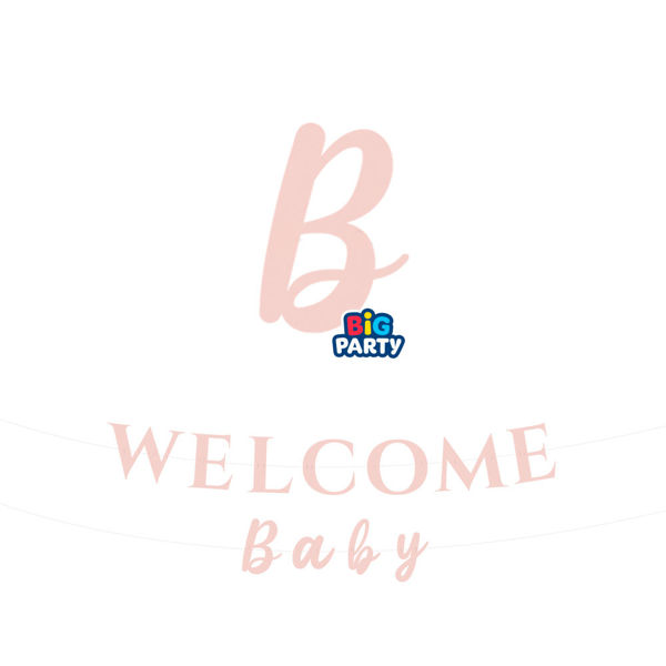 Immagine di Festone Scritta Italic Welcome Baby Pink