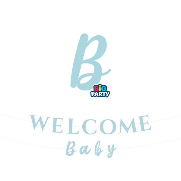 Immagine di Festone Scritta Italic Welcome Baby Light Blue