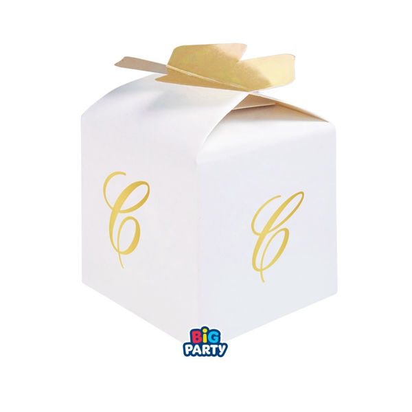 Immagine di 10 Scatoline Cubetto Fiocco Lettera C
