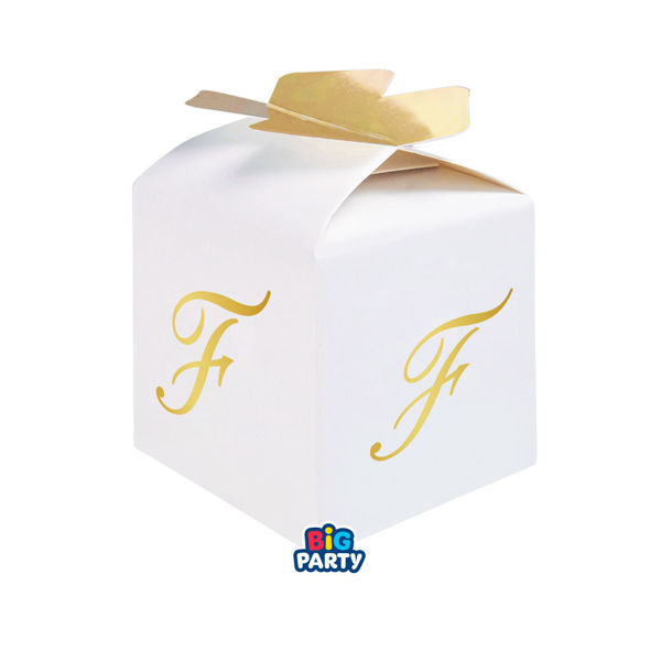 Immagine di 10 Scatoline Cubetto Fiocco Lettera F