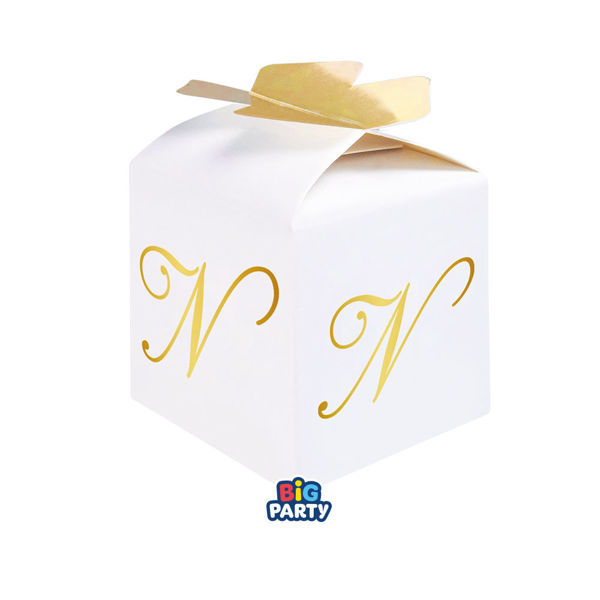 Immagine di 10 Scatoline Cubetto Fiocco Lettera N