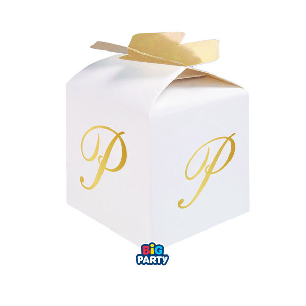 Immagine di 10 Scatoline Cubetto Fiocco Lettera P