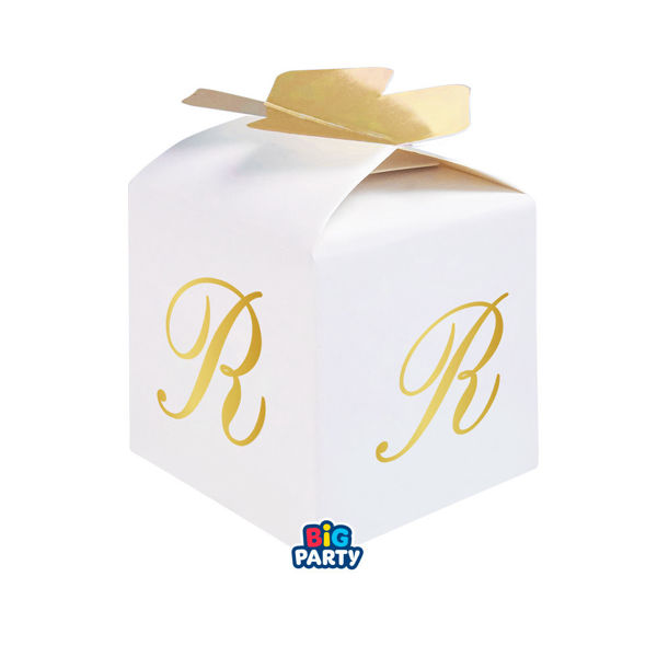 Immagine di 10 Scatoline Cubetto Fiocco Lettera R
