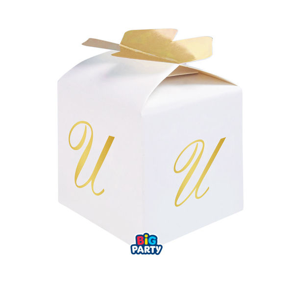 Immagine di 10 Scatoline Cubetto Fiocco Lettera U