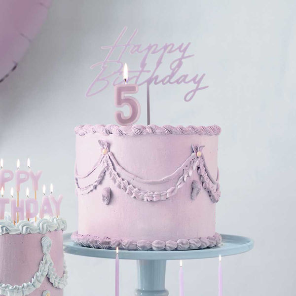 Cake Topper Happy Birthday Lilla 16 cm