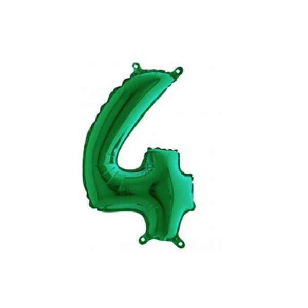 Palloncino Mylar 36 cm Verde Numero 4