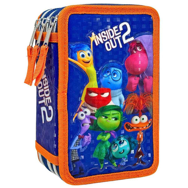 Astuccio Scuola 3 Zip Inside Out Disney | Completo 44 Pezzi