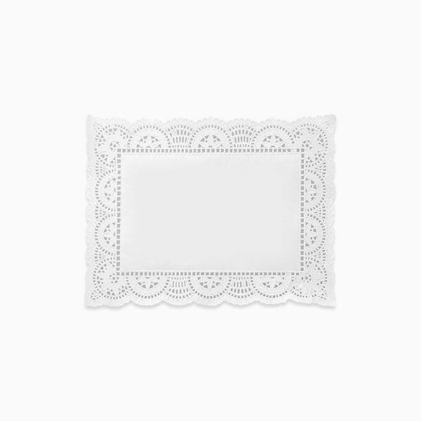 Immagine di Pizzo in carta Rettangolare Bianco 34x41 cm 5 pezzi