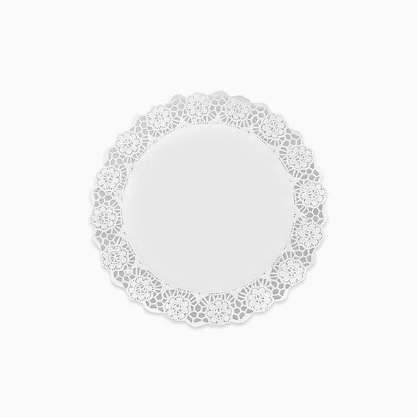 Immagine di Pizzo in carta Rotondo Bianco 28 cm 8 pezzi