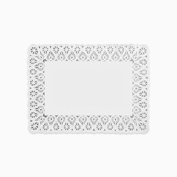 Immagine di Pizzo in carta Rettangolare Bianco 18x25 cm 10 pezzi