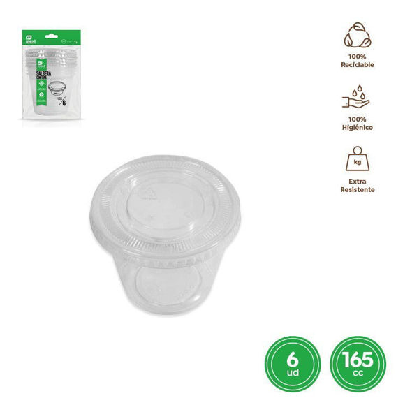 Salsiera con coperchio trasparente 165 cc – Set 6 pezzi