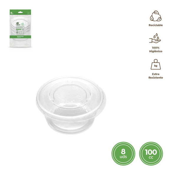 Salsiera con coperchio trasparente 90 cc – Set 8 pezzi