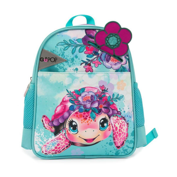 Zainetto GoPop Turtle Bloom con stampa tartaruga per bambine, perfetto per l’asilo