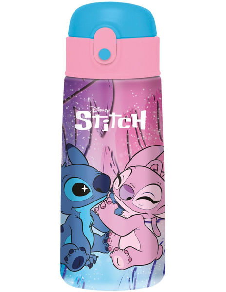 Borraccia termica Stitch 460 ml con tappo a scatto e cannuccia integrata