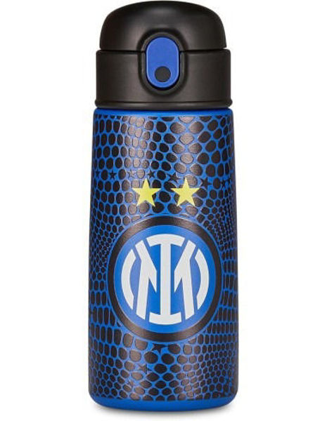 Borraccia termica Seven Inter 460 ml per bambini con cannuccia e logo FC Internazionale