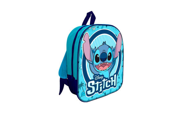 Zaino Disney Stitch azzurro 32 cm in tessuto per scuola