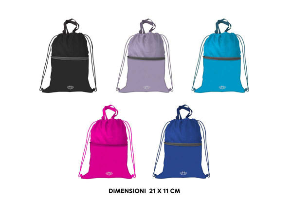 Sacca monocolore 44x33 cm con tasca frontale – leggera e resistente