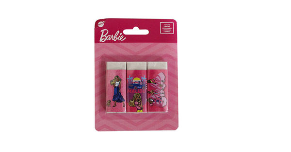 Set 3 gomme Barbie per cancellare – colorate e decorative