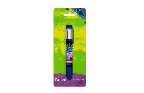 Penna multicolore Stitch Disney su blister colorato