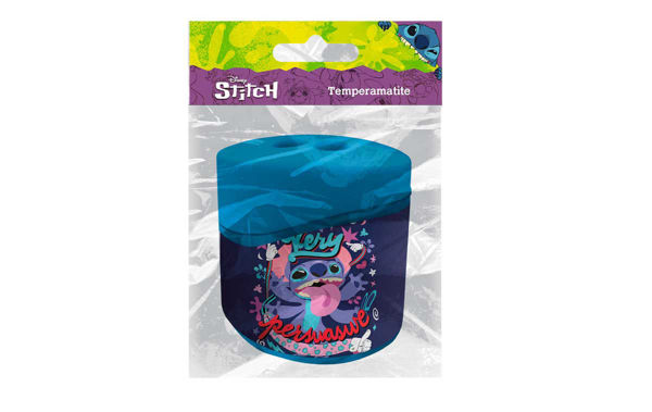 Temperamatite Disney Stitch ovale con tappo blu e serbatoio