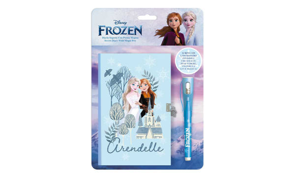 Diario segreto Frozen con penna a inchiostro invisibile e luce UV